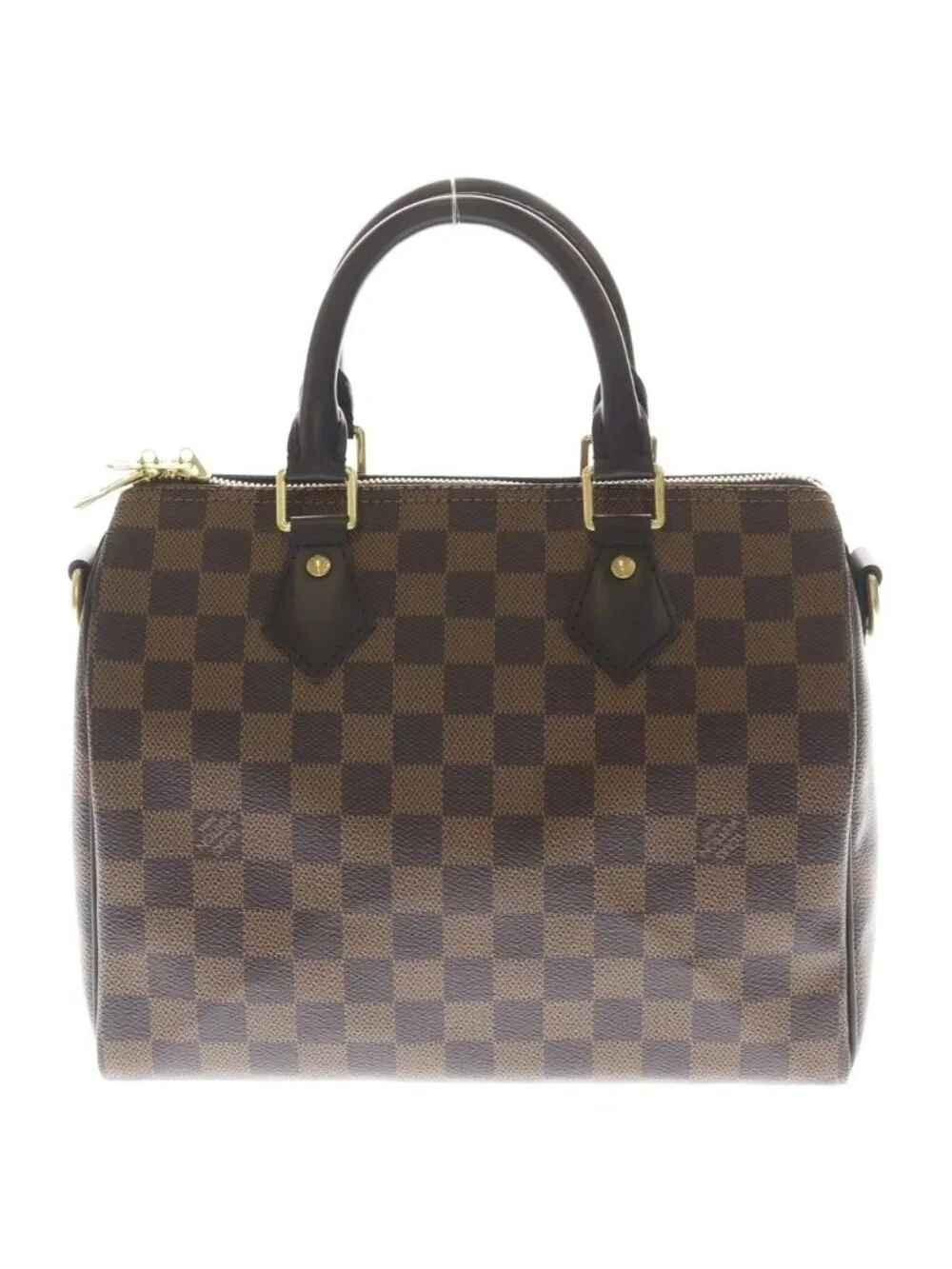 Louis Vuitton Speedy 25 Bandouliere Handbag Damier Leather Brown